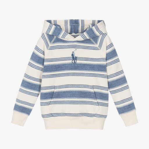 Ralph Lauren-Girls Striped Cotton Blend Hoodie | Childrensalon Outlet