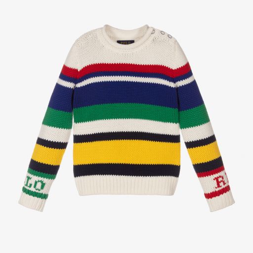 Polo Ralph Lauren-Girls Striped Sweater | Childrensalon Outlet