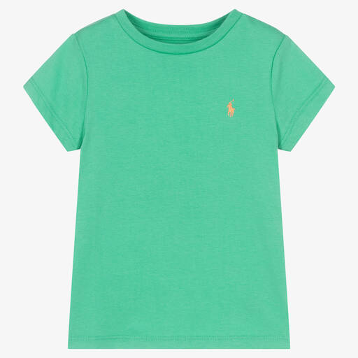 Ralph Lauren-Girls Turquoise Green T-Shirt  | Childrensalon Outlet