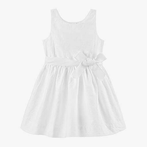 Ralph Lauren-Girls White Cotton Dress | Childrensalon Outlet