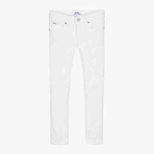 Ralph Lauren-جينز قطن دنيم لون أبيض للبنات | Childrensalon Outlet