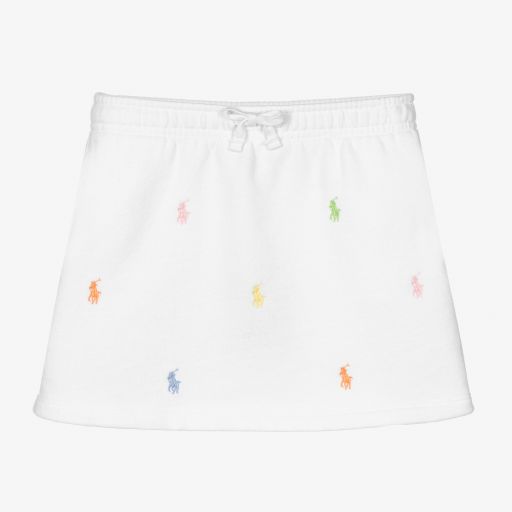 Polo Ralph Lauren-Girls White Jersey Skirt | Childrensalon Outlet