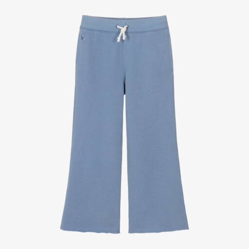 Ralph Lauren-بنطلون رياضي بأرجل واسعة قطن جيرسي لون أزرق للبنات | Childrensalon Outlet