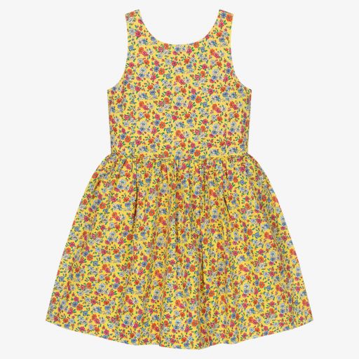 Поло Ralph Lauren-Желтое платье в цветочек для девочек | Childrensalon Outlet