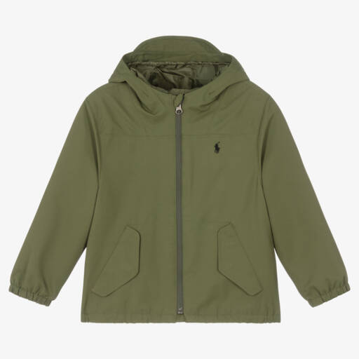 Ralph Lauren-Green Hooded P-Layer Jacket | Childrensalon Outlet