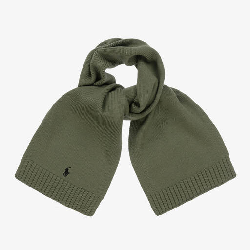 Ralph Lauren-Green Wool Pony Scarf | Childrensalon Outlet