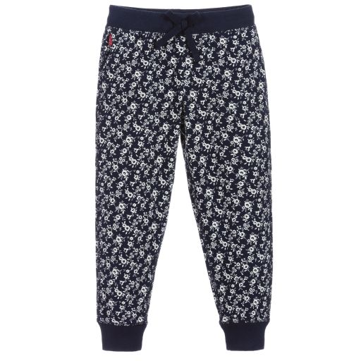Polo Ralph Lauren-Pantalon de jogging bleu marine à fleurs | Childrensalon Outlet