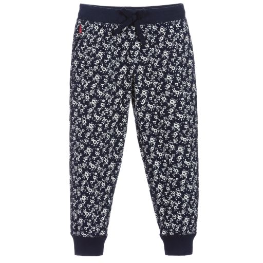 Polo Ralph Lauren-Navyblaue Jogginghose mit Blumenmuster | Childrensalon Outlet