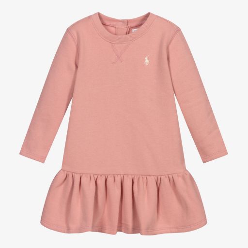 Ralph Lauren-Rosa Jersey-Babykleid im Set | Childrensalon Outlet