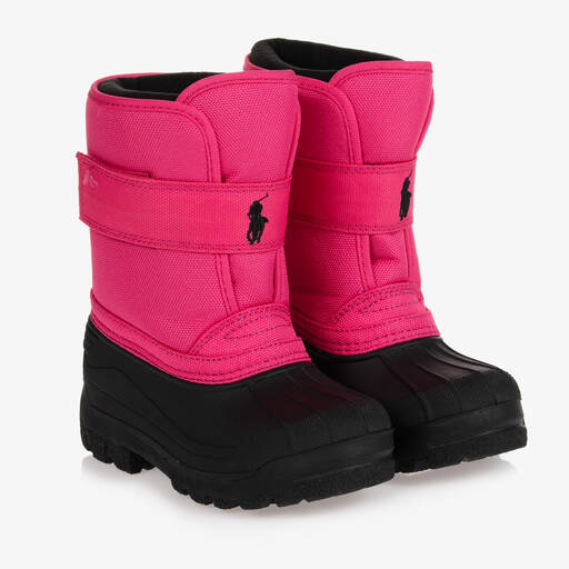 Polo Ralph Lauren-Pink Logo Snow Boots | Childrensalon Outlet