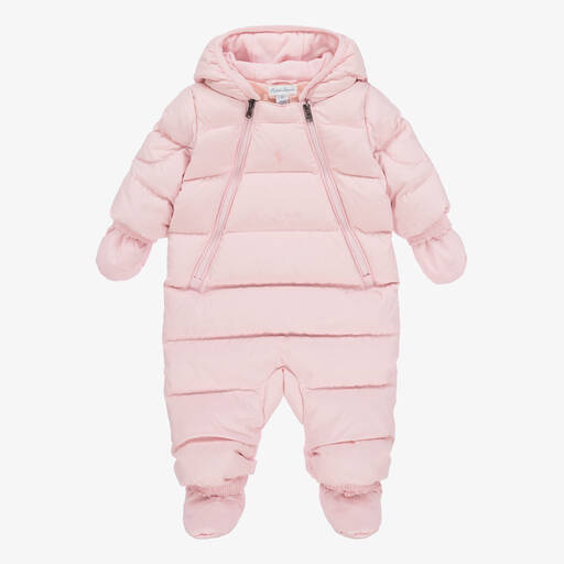 Ralph Lauren-Combinaison de ski rose à capuche | Childrensalon Outlet