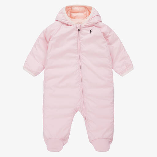 Ralph Lauren-Rosa, gefütterter Schneeanzug (B) | Childrensalon Outlet