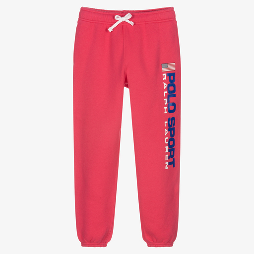 Polo Ralph Lauren-Pink Polo Sport Logo Joggers | Childrensalon Outlet