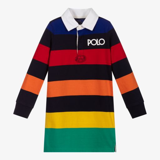 Polo Ralph Lauren-Rainbow Stripe Shirt Dress | Childrensalon Outlet