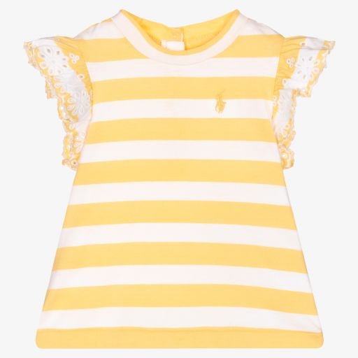 Ralph Lauren-Striped Cotton Baby T-Shirt | Childrensalon Outlet