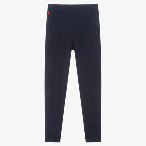 Polo Ralph Lauren-Blaue, gerippte Teen Leggings | Childrensalon Outlet