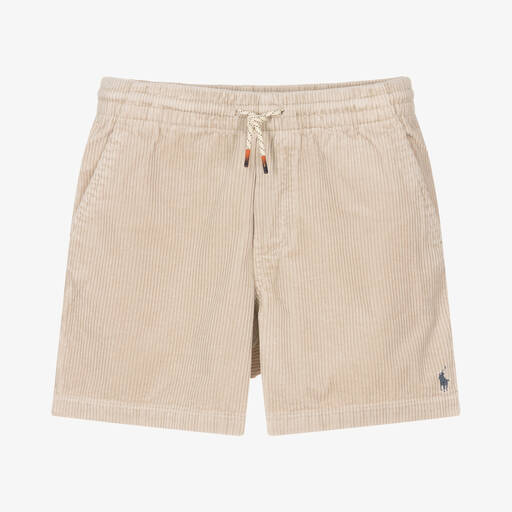 Ralph Lauren-Teen Boys Beige Cotton Corduroy Shorts | Childrensalon Outlet