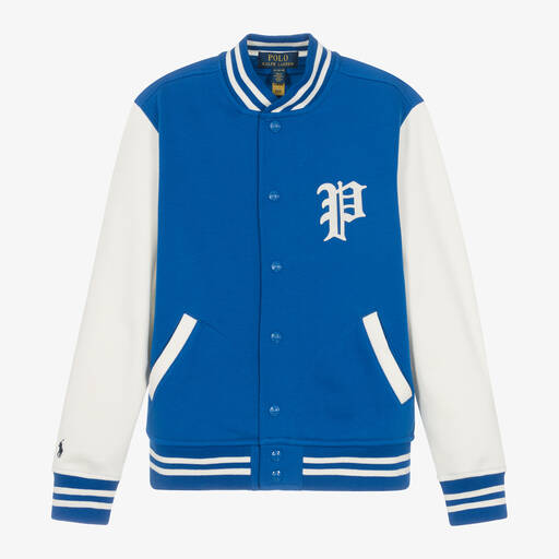 Ralph Lauren-Teen Boys Blue Cotton Baseball Jacket | Childrensalon Outlet