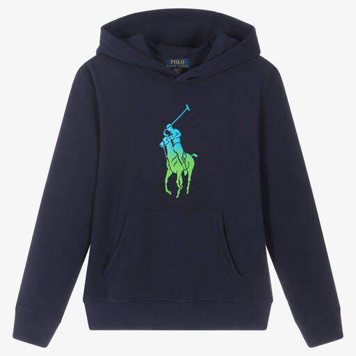 Polo Ralph Lauren-Teen Big Pony Baumwoll-Hoodie blau | Childrensalon Outlet