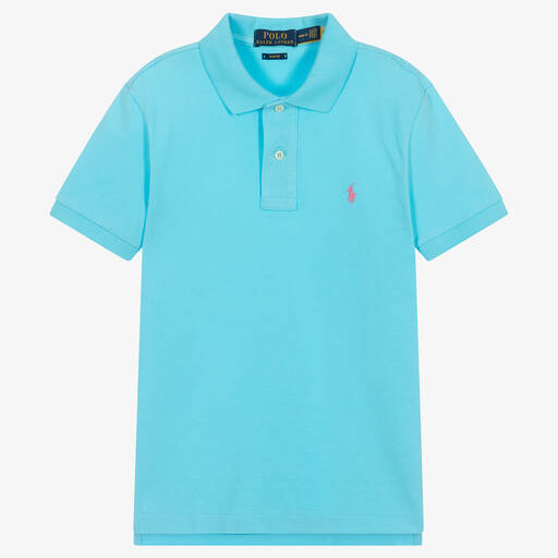 Polo Ralph Lauren-Teen Boys Blue Cotton Polo Shirt | Childrensalon Outlet