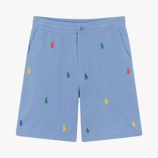 Polo Ralph Lauren-Teen Boys Blue Cotton Pony Shorts | Childrensalon Outlet