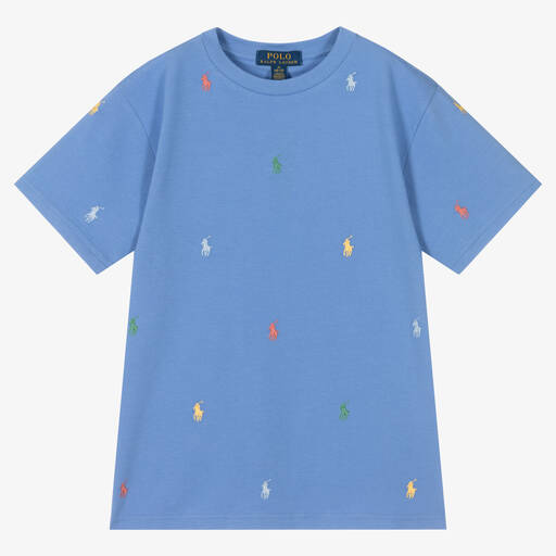 Polo Ralph Lauren-Teen Boys Blue Logo T-Shirt | Childrensalon Outlet