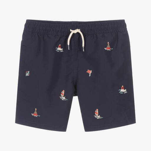 Polo Ralph Lauren-Teen Boys Blue Nautical Swim Shorts | Childrensalon Outlet
