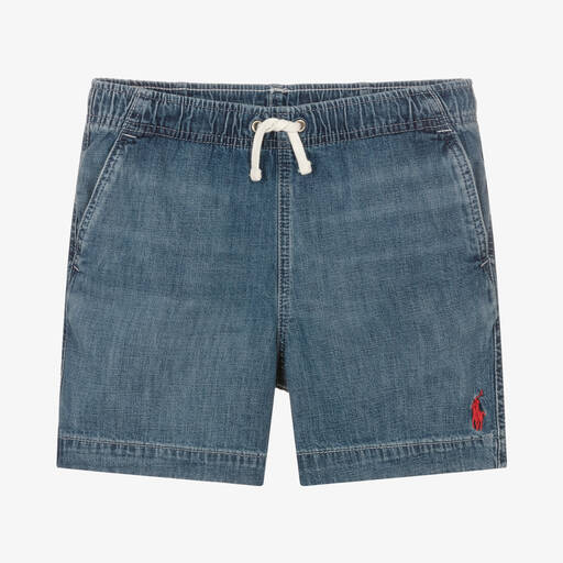 Polo Ralph Lauren-Teen Boys Blue Pull-On Denim Shorts | Childrensalon Outlet