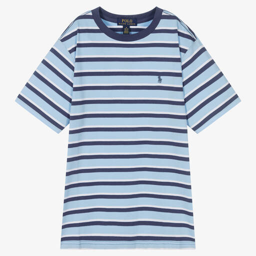 Polo Ralph Lauren-Teen Boys Blue Striped T-Shirt | Childrensalon Outlet