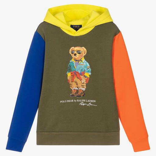 Polo Ralph Lauren-Teen Boys Colourblock Logo Bear Hoodie | Childrensalon Outlet