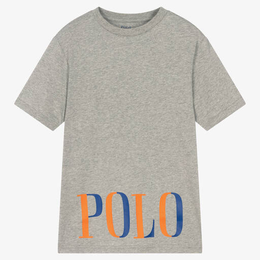 Polo Ralph Lauren-Teen Boys Grey Cotton Logo T-Shirt | Childrensalon Outlet