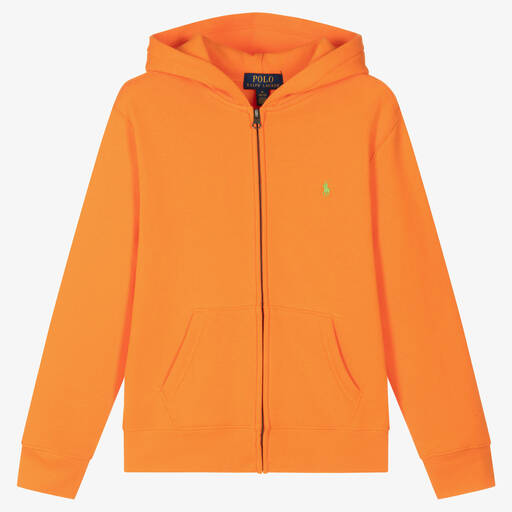Polo Ralph Lauren-Teen Boys Orange Zip-Up Hoodie | Childrensalon Outlet