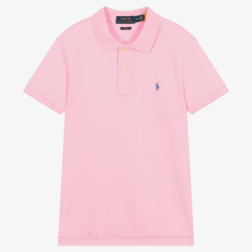 Polo Ralph Lauren-Teen Boys Pink Cotton Polo Shirt | Childrensalon Outlet
