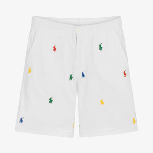 Polo Ralph Lauren-Белые хлопковые шорты | Childrensalon Outlet