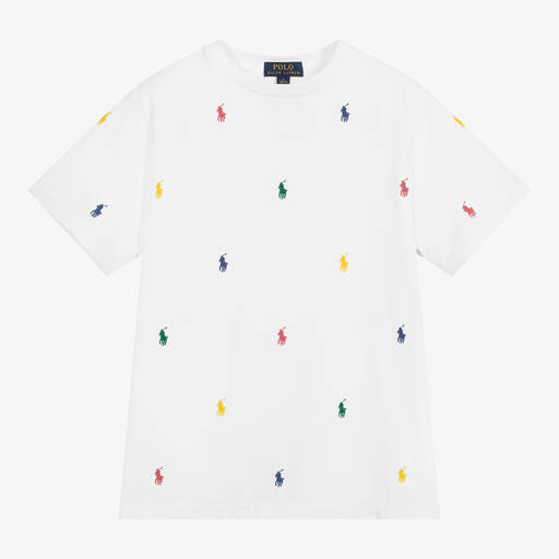 Polo Ralph Lauren-T-shirt blanc Ado garçon | Childrensalon Outlet
