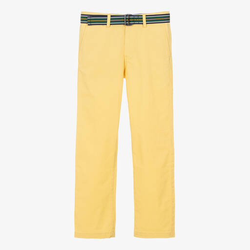 Ralph Lauren-Teen Boys Yellow Cotton Chino Trousers | Childrensalon Outlet