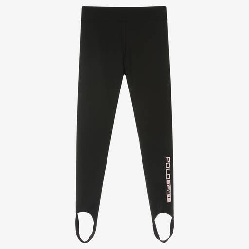 Polo Ralph Lauren-Teen Girls Black Stirrup Sports Leggings | Childrensalon Outlet