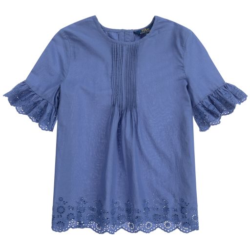 Polo Ralph Lauren-Teen Girls Blue Blouse | Childrensalon Outlet