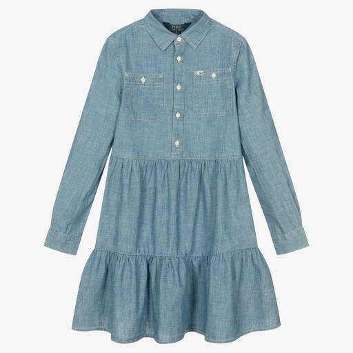 Polo Ralph Lauren-Robe en chambray Ado | Childrensalon Outlet