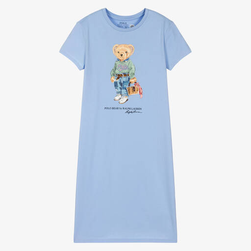 Polo Ralph Lauren-Teen Girls Blue Cotton Dress | Childrensalon Outlet