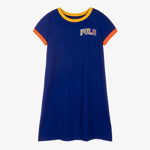 Polo Ralph Lauren-Blaues Teen Baumwollkleid (M) | Childrensalon Outlet