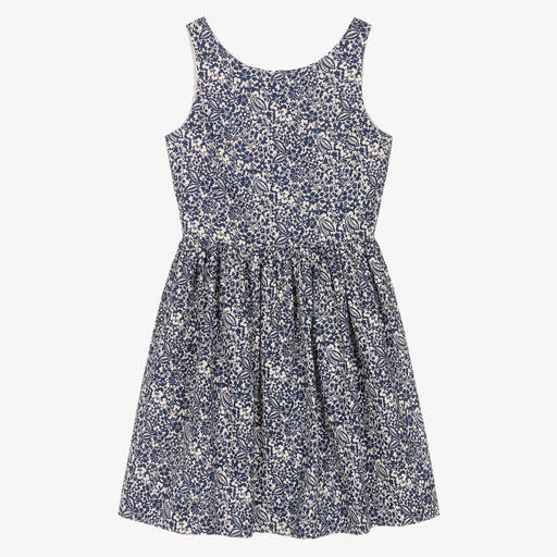 Ralph Lauren-Robe bleue en coton à fleurs ado | Childrensalon Outlet