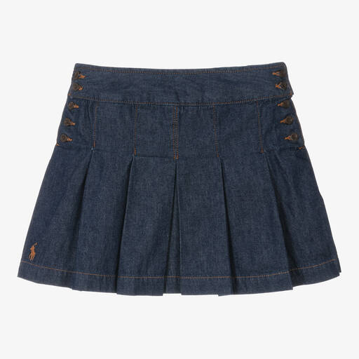 Ralph Lauren-Синяя плиссированная джинсовая юбка | Childrensalon Outlet