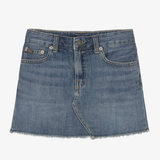 Ralph Lauren-Teen Girls Blue Washed Cotton Denim Skirt | Childrensalon Outlet
