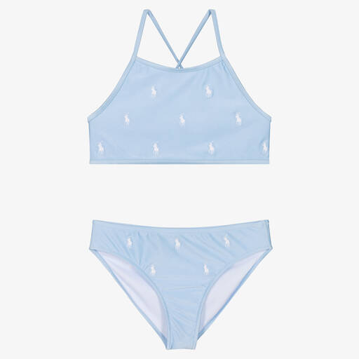 Polo Ralph Lauren-Teen Girls Blue & White Logo Bikini | Childrensalon Outlet