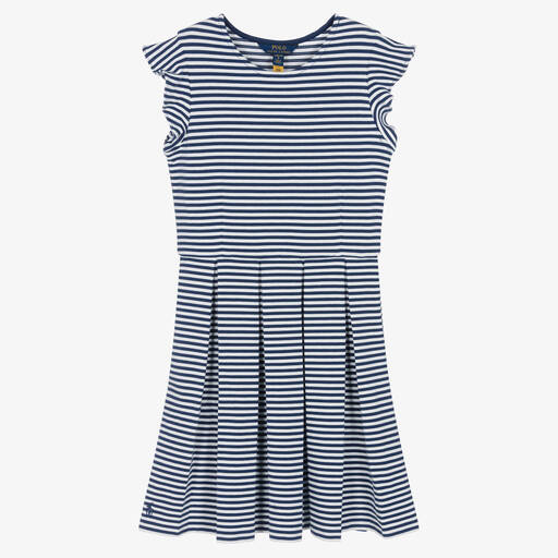 Ralph Lauren-Teen Girls Blue & White Stripe Dress | Childrensalon Outlet