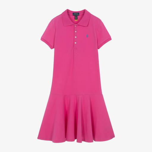 Ralph Lauren-Teen Girls Fuchsia Pink Cotton Polo Dress | Childrensalon Outlet