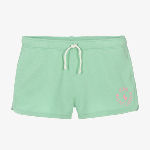 Ralph Lauren-Teen Girls Green Cotton Logo Shorts | Childrensalon Outlet