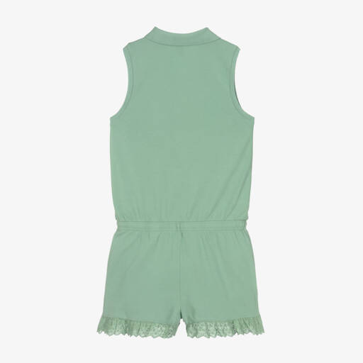 Polo Ralph Lauren-Teen Girls Green Cotton Polo Playsuit | Childrensalon Outlet