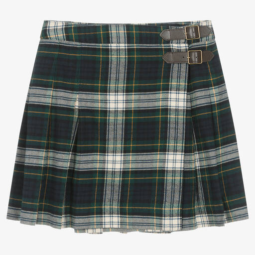 Ralph Lauren-Teen Girls Green Tartan Check Skirt | Childrensalon Outlet